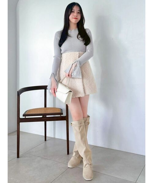 dazzlin(ダズリン)の「シャギースコート(スカート・レディース・ピンク/アイボリー/チャコールグレー・SMALL/MEDIUM)」の10枚目の写真