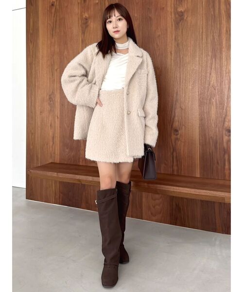 dazzlin(ダズリン)の「シャギースコート(スカート・レディース・ピンク/アイボリー/チャコールグレー・SMALL/MEDIUM)」の15枚目の写真