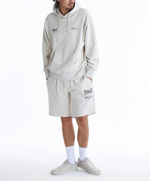 EVERLAST(スポーツ・ライフスタイル)（エバーラスト）の「RVCA メンズ RVCA×EVERLAST HOODIE パーカー 【2025年秋冬モデル】/ルーカエバーラストコラボプルーバーパーカー(SET UP・セットアップ可能・空港コーデ)（パーカー・メンズ・ヘザーグレー/ブラック/ホワイト系その他・MEDIUM/SMALL/X-LARGE/LARGE）」の10枚目の写真