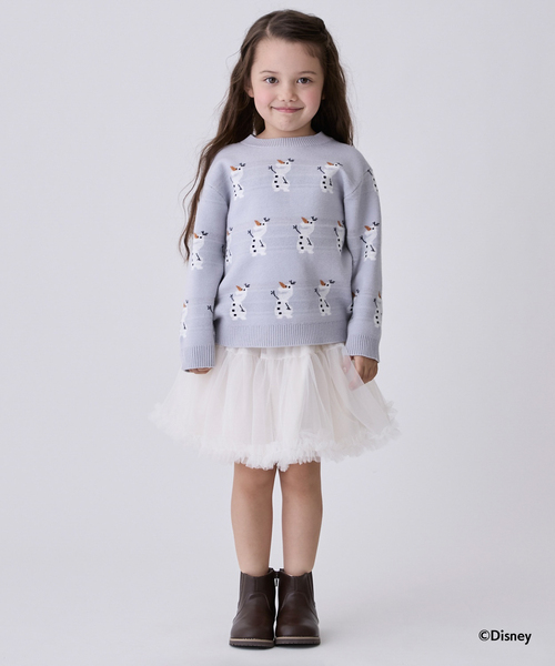 petit main（プティマイン）の「【Disney】オラフ/総柄ニット（ニット/セーター・キッズ・モカ/ネイビー/ライトグレー・S(80-90cm)/L(120-130cm)/M(100-110cm)）」の6枚目の写真