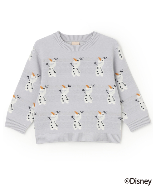 petit main（プティマイン）の「【Disney】オラフ/総柄ニット（ニット/セーター・キッズ・モカ/ネイビー/ライトグレー・S(80-90cm)/L(120-130cm)/M(100-110cm)）」の9枚目の写真