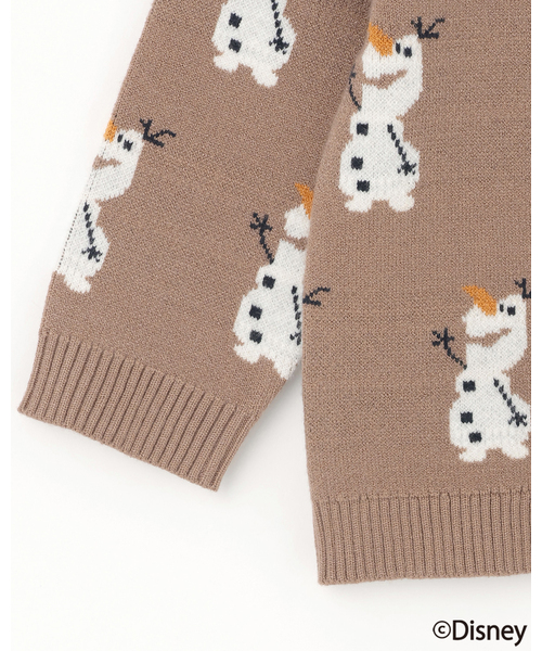 petit main（プティマイン）の「【Disney】オラフ/総柄ニット（ニット/セーター・キッズ・モカ/ネイビー/ライトグレー・S(80-90cm)/L(120-130cm)/M(100-110cm)）」の12枚目の写真