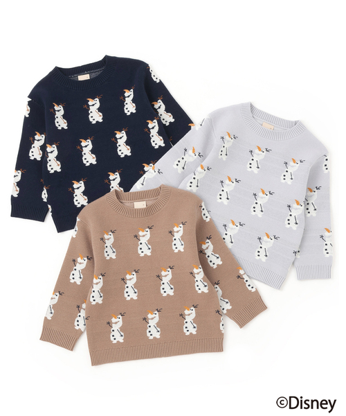 petit main（プティマイン）の「【Disney】オラフ/総柄ニット（ニット/セーター・キッズ・モカ/ネイビー/ライトグレー・S(80-90cm)/L(120-130cm)/M(100-110cm)）」の14枚目の写真
