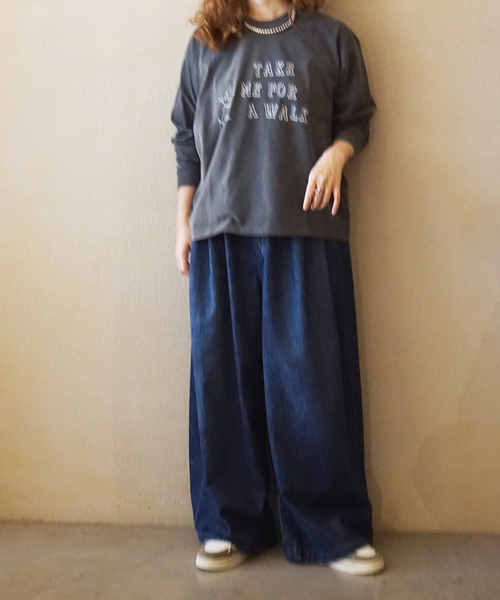 JOURNAL STANDARD LUXE（ジャーナルスタンダード　ラックス）の「プリントロンT(TAKE ME)（Tシャツ/カットソー・レディース・チャコールグレー/グレー・FREE）」の4枚目の写真