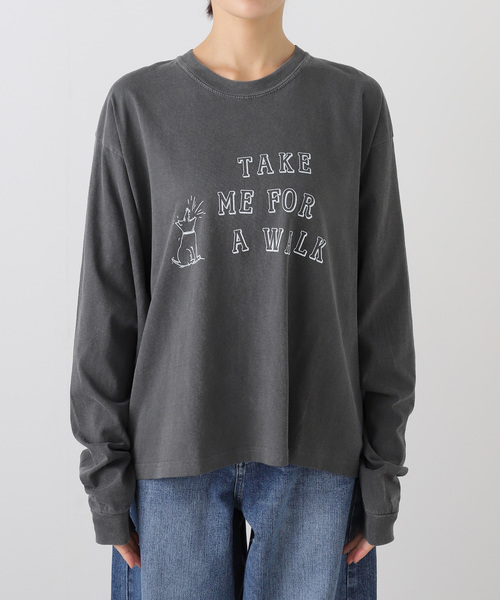 JOURNAL STANDARD LUXE（ジャーナルスタンダード　ラックス）の「プリントロンT(TAKE ME)（Tシャツ/カットソー・レディース・チャコールグレー/グレー・FREE）」の6枚目の写真