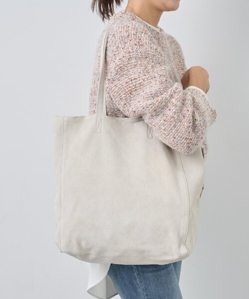 BEARDSLEY（ビアズリー）の「《NOTHING WRITTEN》スエードトートバッグ（トートバッグ・レディース・アイボリー・FREE）」の4枚目の写真