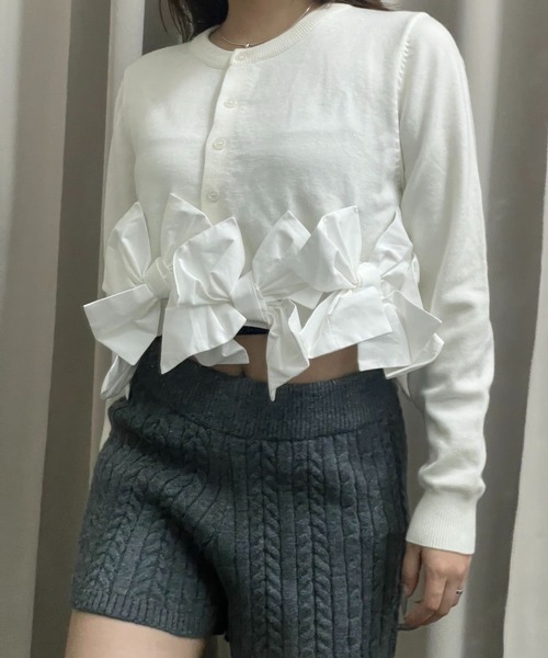 Nu】裾リボンカーディガン（カーディガン/ボレロ）｜Nu（ニュー）の