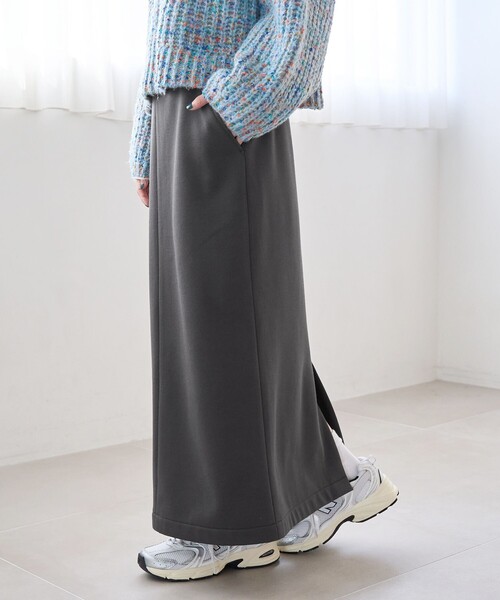 coen（コーエン）の「【REVERSE WARM】あったかナロースウェットスカート（WEB限定サイズあり）（スカート・レディース・ナチュラル/ブラック/ダークブラウン/ダークグレー・M/L/XL）」の15枚目の写真