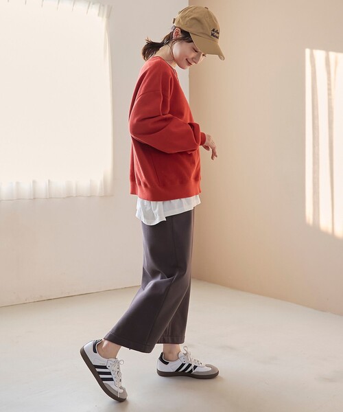 coen（コーエン）の「【REVERSE WARM】あったかナロースウェットスカート（WEB限定サイズあり）（スカート・レディース・ナチュラル/ブラック/ダークブラウン/ダークグレー・M/L/XL）」の14枚目の写真