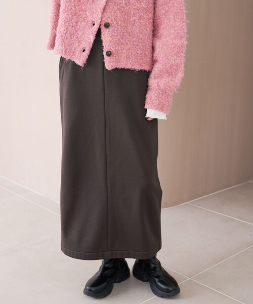 coen（コーエン）の「【REVERSE WARM】あったかナロースウェットスカート（WEB限定サイズあり）（スカート・レディース・ナチュラル/ブラック/ダークブラウン/ダークグレー・M/L/XL）」の13枚目の写真