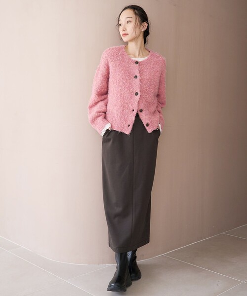 coen（コーエン）の「【REVERSE WARM】あったかナロースウェットスカート（WEB限定サイズあり）（スカート・レディース・ナチュラル/ブラック/ダークブラウン/ダークグレー・M/L/XL）」の10枚目の写真