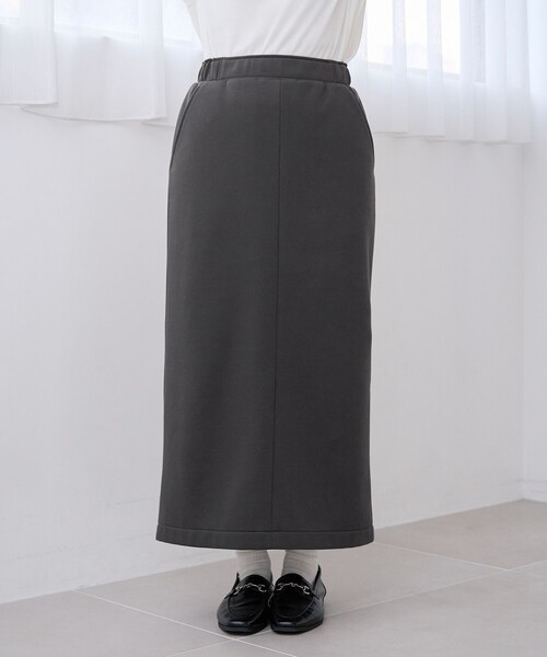 coen（コーエン）の「【REVERSE WARM】あったかナロースウェットスカート（WEB限定サイズあり）（スカート・レディース・ナチュラル/ブラック/ダークブラウン/ダークグレー・M/L/XL）」の9枚目の写真