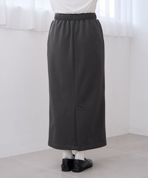 coen（コーエン）の「【REVERSE WARM】あったかナロースウェットスカート（WEB限定サイズあり）（スカート・レディース・ナチュラル/ブラック/ダークブラウン/ダークグレー・M/L/XL）」の7枚目の写真
