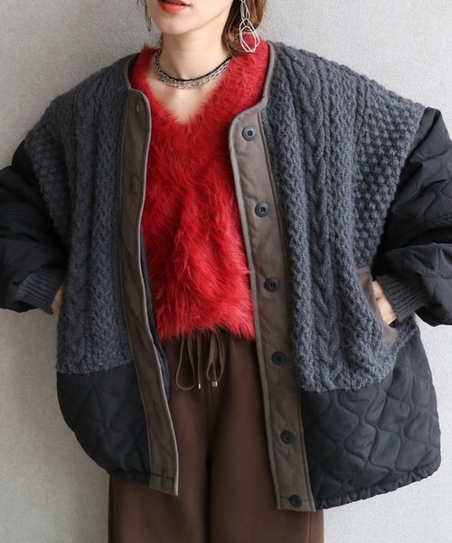 zena（ジェナ）の「フェザーヤーンVネックプルオーバー（ニット/セーター・レディース・サンドベージュ/レッド/ブラウン・FREE）」の3枚目の写真