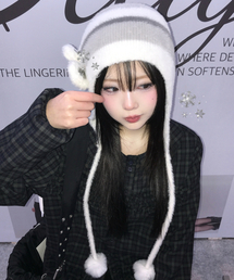 ILLIGO（イリゴ）の「フレールイヤーフラップビーニーアイボリー（ニットキャップ/ビーニー）」