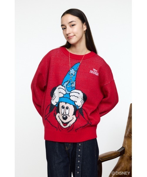 Disney SERIES CREATED by MUS(ディズニーシリーズクリエイテッドバイエムユーエス)の「MD JACQUARD ニットトップス /FANTASIA(ニット/セーター・レディース・ホワイト/レッド/ブラック/ブルー・FREE)」の4枚目の写真