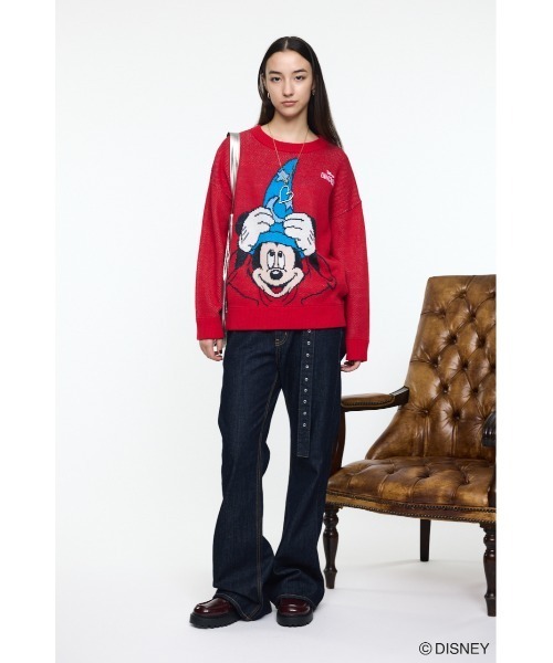 Disney SERIES CREATED by MUS(ディズニーシリーズクリエイテッドバイエムユーエス)の「MD JACQUARD ニットトップス /FANTASIA(ニット/セーター・レディース・ホワイト/レッド/ブラック/ブルー・FREE)」の5枚目の写真