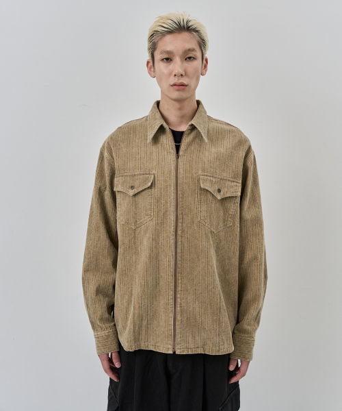 NUAKLE(ヌアクル)の「(m) ピグメントコードシャツ_メイプル(シャツ/ブラウス・メンズ・その他・1/2)」の2枚目の写真
