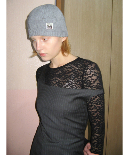 SINOON(シヌーン)の「UNBALANCE ONE-SHOULDER LONG DRESS (CHARCOAL)(ワンピース・レディース・チャコール・SMALL/MEDIUM)」の4枚目の写真