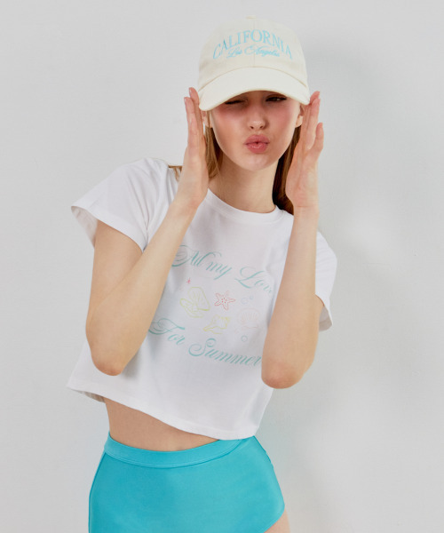 VIKINI VENDER(ビキニベンダー)の「ラブサマー モーダル クロップT - ホワイト(Tシャツ/カットソー・レディース・その他・ONE SIZE)」の3枚目の写真