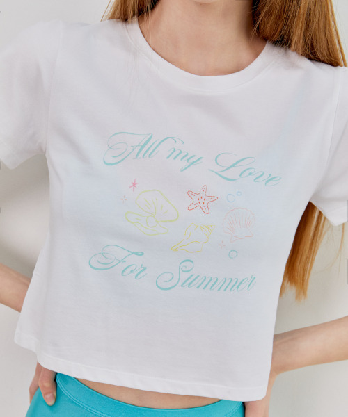 VIKINI VENDER(ビキニベンダー)の「ラブサマー モーダル クロップT - ホワイト(Tシャツ/カットソー・レディース・その他・ONE SIZE)」の5枚目の写真