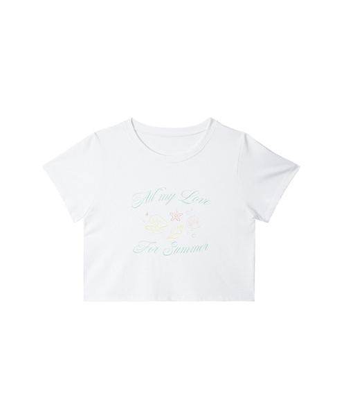 VIKINI VENDER(ビキニベンダー)の「ラブサマー モーダル クロップT - ホワイト(Tシャツ/カットソー・レディース・その他・ONE SIZE)」の6枚目の写真
