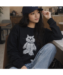 GRAVER（グレーバー）の「[ユニセックス]チェックキャットヴィンテージロングスリーブTシャツ_5カラー（Tシャツ/カットソー）」