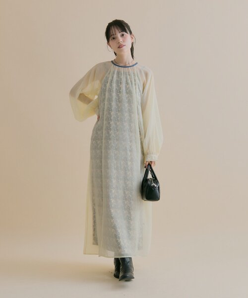 mystic（ミスティック）の「[森川企画/オケージョンアイテム]シアーレイヤード ワンピースSET（ワンピース・レディース・アイボリー/ブラック・1/2）」の10枚目の写真