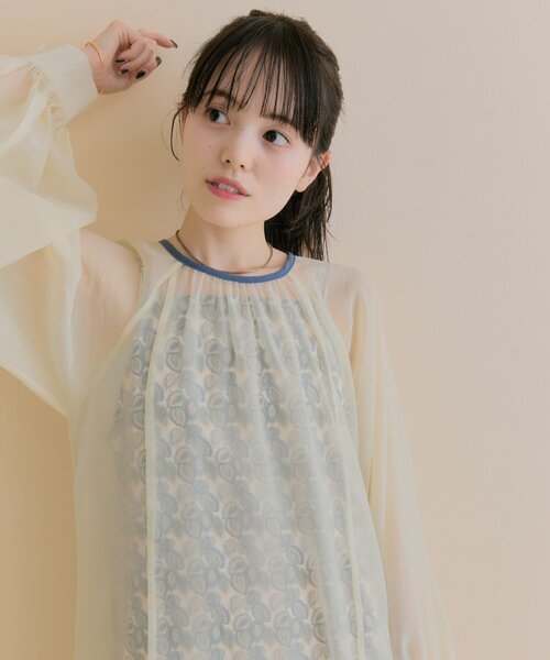 mystic（ミスティック）の「[森川企画/オケージョンアイテム]シアーレイヤード ワンピースSET（ワンピース・レディース・アイボリー/ブラック・1/2）」の13枚目の写真