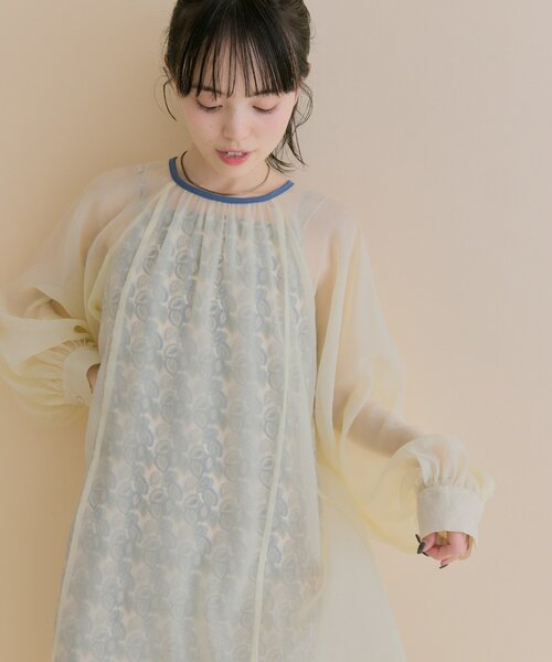 mystic（ミスティック）の「[森川企画/オケージョンアイテム]シアーレイヤード ワンピースSET（ワンピース・レディース・アイボリー/ブラック・1/2）」の15枚目の写真