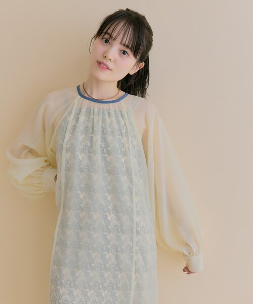 mystic（ミスティック）の「[森川企画/オケージョンアイテム]シアーレイヤード ワンピースSET（ワンピース・レディース・アイボリー/ブラック・1/2）」の16枚目の写真