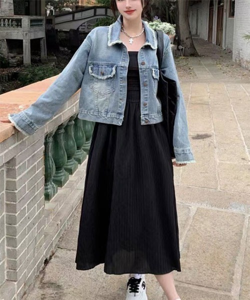 i-dare(アイディア)の「【i-dare】フリンジデニムジャケット(デニムジャケット・レディース・ブルー・SMALL/MEDIUM/LARGE/X-LARGE)」の5枚目の写真