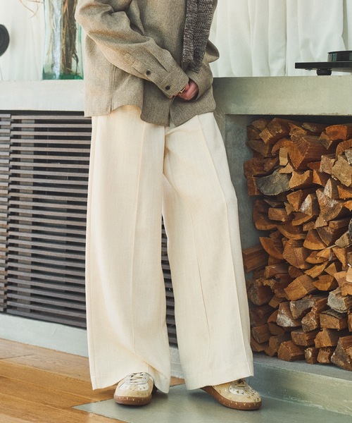 CASPER JOHN（キャスパージョン）の「Imitation linen semi baggy slacks/イミテーションリネンセミバギースラックス（スラックス・メンズ・アイボリー/ブラック/ブルー/オリーブ/ブラウン・X-SMALL/LARGE/SMALL/MEDIUM）」の9枚目の写真