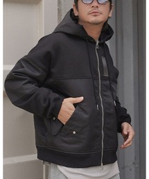 #Re:room（リルーム）の「スウィッチング ツイル スウェット ジップパーカー（パーカー・メンズ）」