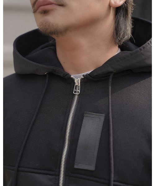 #Re:room(リルーム)の「スウィッチング ツイル スウェット ジップパーカー(パーカー・メンズ・ブラック/カーキ・S-M/M-L)」の10枚目の写真