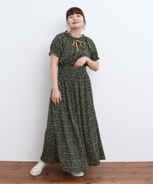 Dot&Stripes CHILD WOMAN | ポンチsmall roseプリント パフスリーブワンピース(ワンピース)