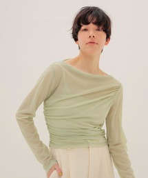organza oblique gather pullover(オーガンザオブリークギャザープルオーバー)