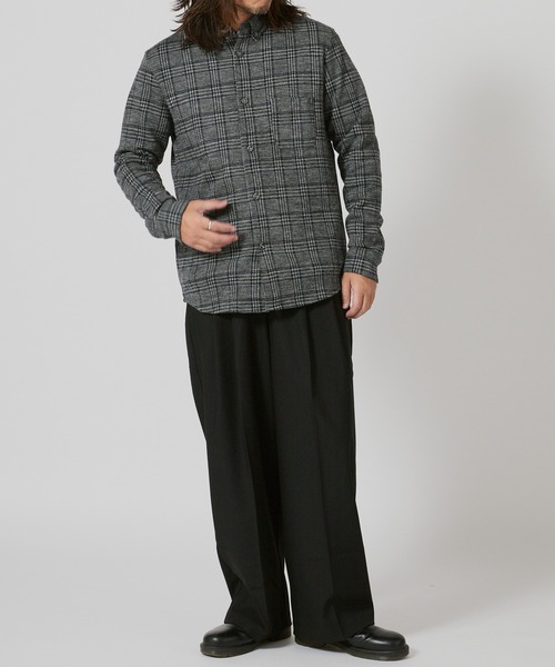 FLISTFIA(フリストフィア)の「FLISTFIA Wool Long Sleeve BD Shirts / LS03016 秋服 冬服(シャツ/ブラウス・メンズ・ブラック/ネイビー・3)」の14枚目の写真