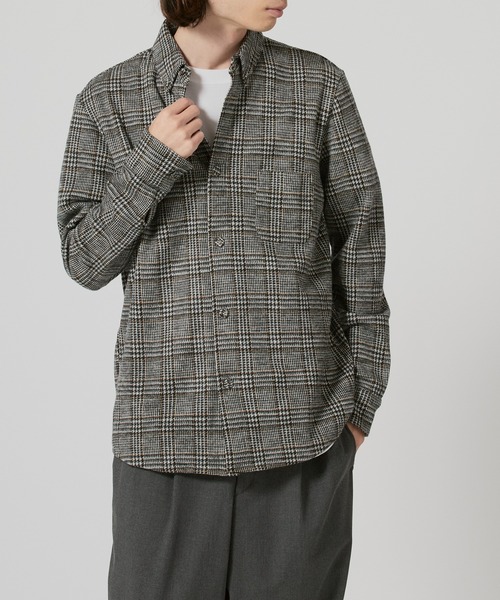 FLISTFIA(フリストフィア)の「FLISTFIA Wool Long Sleeve BD Shirts / LS03016 秋服 冬服(シャツ/ブラウス・メンズ・ブラック/ネイビー・3)」の3枚目の写真