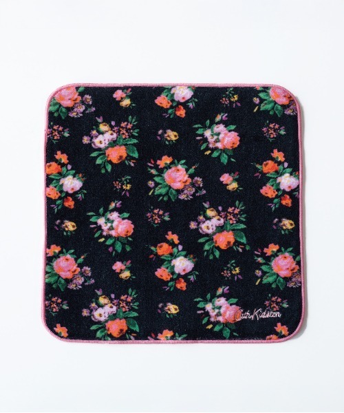 Cath Kidston(キャスキッドソン)の「タオルハンカチ Icon Floral(ハンカチ/ハンドタオル・レディース・ブラック・FREE)」の1枚目の写真