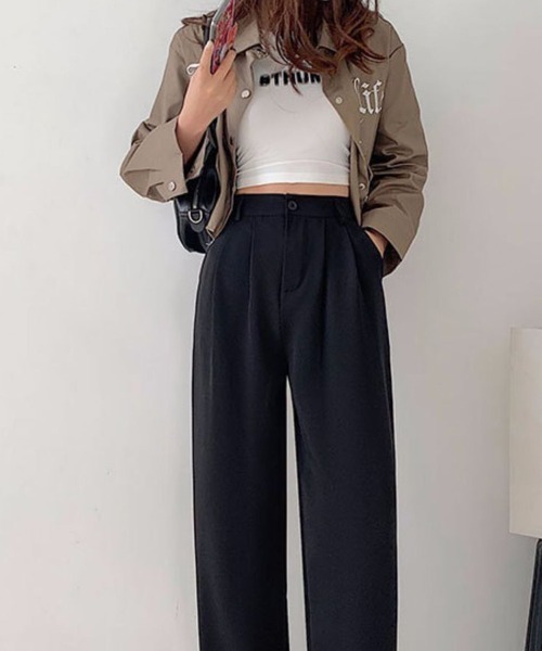 SallyLunn(サリーラン)の「ストレートスラックスパンツ(スラックス・レディース・ベージュ/ホワイト/ブラック/グレー・LARGE/MEDIUM)」の6枚目の写真