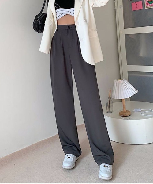 SallyLunn(サリーラン)の「ストレートスラックスパンツ(スラックス・レディース・ベージュ/ホワイト/ブラック/グレー・LARGE/MEDIUM)」の7枚目の写真