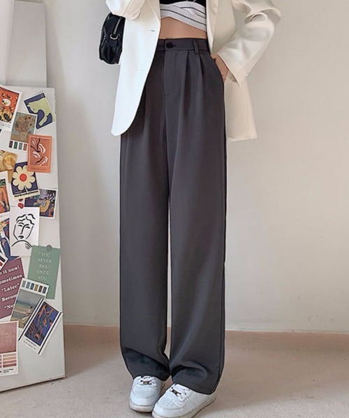 SallyLunn(サリーラン)の「ストレートスラックスパンツ(スラックス・レディース・ベージュ/ホワイト/ブラック/グレー・LARGE/MEDIUM)」の5枚目の写真