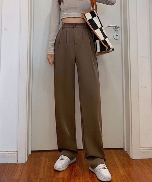 SallyLunn(サリーラン)の「ストレートスラックスパンツ(スラックス・レディース・ベージュ/ホワイト/ブラック/グレー・LARGE/MEDIUM)」の10枚目の写真