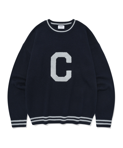 COVERNAT(カバーナット)の「ビッグCロゴクルーネックニットダークネイビー(ニット/セーター・レディース・その他・X-SMALL/SMALL/MEDIUM/LARGE/X-LARGE/XX-LARGE)」の1枚目の写真