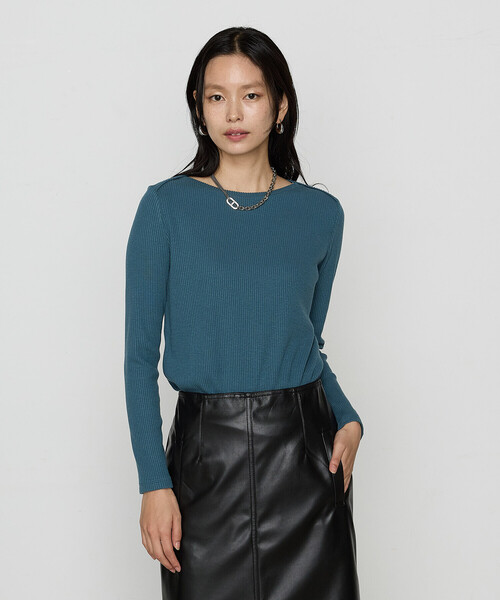 COMME CA（コムサ）の「〔 TALLサイズ 〕 ラグウォーム リブ プルオーバー（Tシャツ/カットソー・レディース・グレー/オフホワイト/ブルー/ブラック/ライトグレー・13号/15号）」の5枚目の写真