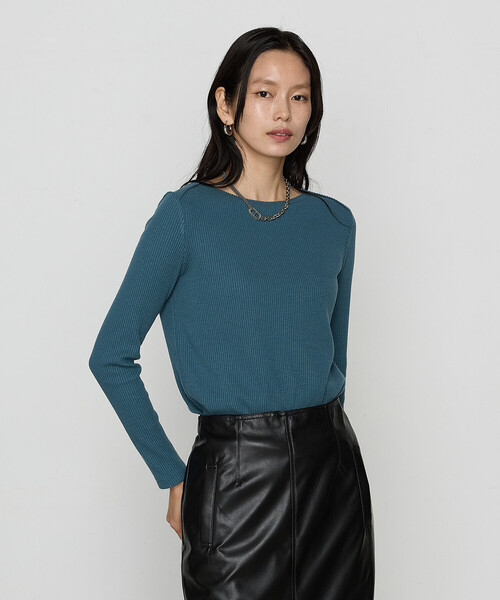 COMME CA（コムサ）の「〔 TALLサイズ 〕 ラグウォーム リブ プルオーバー（Tシャツ/カットソー・レディース・グレー/オフホワイト/ブルー/ブラック/ライトグレー・13号/15号）」の6枚目の写真