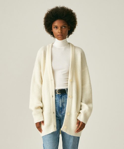 MOHAIR WOOL LONG CARDIGAN_IVORY
