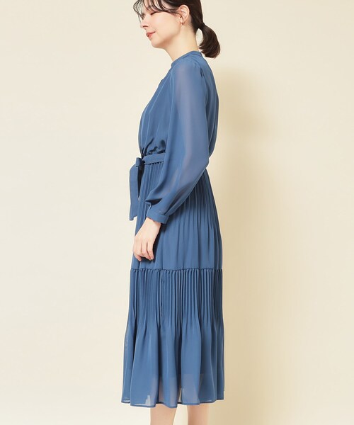 Sunauna(スーナウーナ)の「【S~Lサイズ/セレモニーにも】プリーツワンピース(ワンピース・レディース・ブルー/ネイビー・36/38/40)」の13枚目の写真