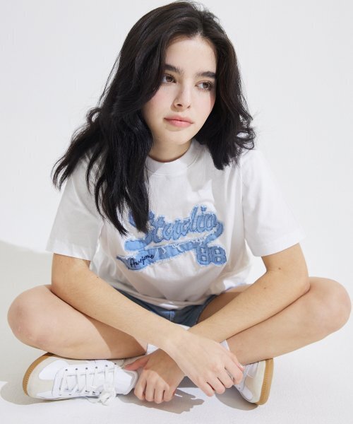 AWESOME STUDIO(オーサムスタジオ)の「スタジオデニムパッチ半袖Tシャツホワイト(Tシャツ/カットソー・レディース・その他・FREE)」の4枚目の写真